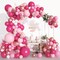 152Pcs Pink Balloon Garland Arch Kit, Hot Pink Metallic Rose Gold Confetti Balloons for Women Birthday Princess Theme Bridal Baby Shower Wedding Day Party Background Decorations
